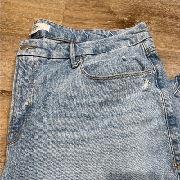 Good American Size 18/50 Denim Straight Leg Jeans - Light Blue High Rise - Picture 14 of 15